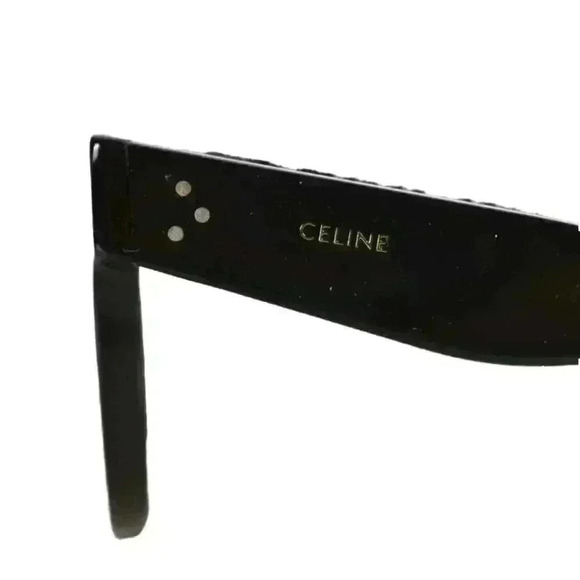 CELINE Black Round Polished Acetate Sunglasses  CL4003IN Italy w/ case - Picture 5 of 6